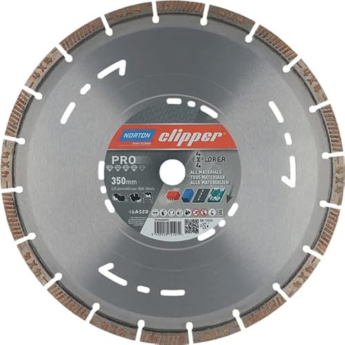 Disque à tronçonner diamant 4 x 4 Explorer D. 350 mm perçage de 25,4 mm pour tronç./scie sur table/coupe-joints 3,2 mm 12 mm 1 pièces