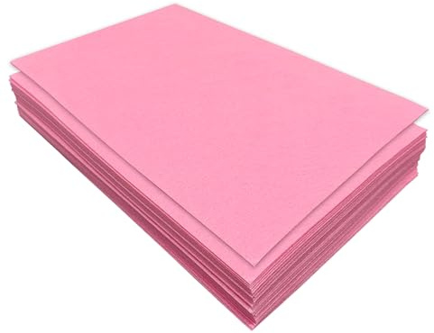Filz zum Basteln, 1mm Dickes Steife Filzblätter, 32 Stück Filzstoff, 17,78×28,7cm Bastelfilz zum Nähen Handwerk und Festivals Party Dekorationen (Rosa)