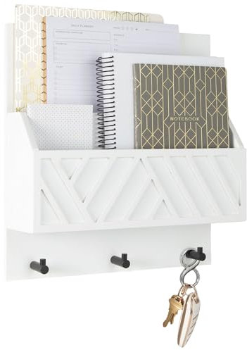 Post-Organizer zur Wandmontage, weißer Holz-Briefhalter für die Wand, Schlüsselhalter an der Wand, Schlüssel-Aufhänger, Wandhalterung, Schlüssel- und Briefhalter für die Wand, hängende