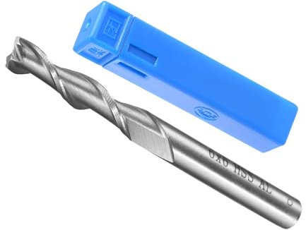 CoCud 2-Flute Spiral End Mill Bits, 6mm Diameter 30mm Length, High Speed Steel Straight Milling Cutter with Storage Case- (Applications: for Plywood Hardwood Plastic),