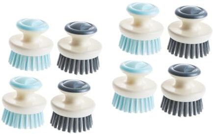 minkissy 8 STK Reinigungsbürste Geschirrspülbürste Topfbürste Geschirrspülmaschine Rundbürste küchenmaschiene kochgeschirr Scheuerbürste Spülbürste aus Kunststoff entkalken Wäscher Plastik