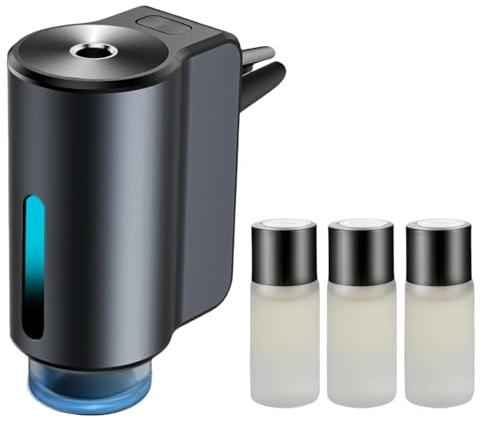 Car Air Freshener Diffuser, Smart Car Air Freshener, Car Diffuser Air Freshener with Three Adjustable Modes, Aromatizante Para Carro with 3pcs Essential Oil, Car Fresheners Long Lasting