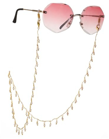 kkjoy Laterne Anhänger Brillen Ketten Metall Kupfer Brillenhalter Riemen Sonnenbrillen Kette Lanyards Brillen Kette Retainer Cord für Frauen Mädchen