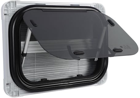 Fenêtre D'ouverture en Verre trempé pour Camping-car, 16x12 Pouces, Protection, avec Rideau Solaire en, pour Caravanes et Camping-cars