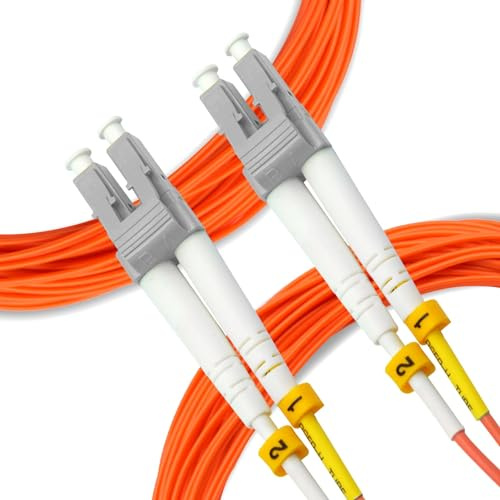 digitX Câble fibre optique, Multimode Duplex 62,5/125 OM1, Patch Cord couleur Orange (LC/LC, 5M)