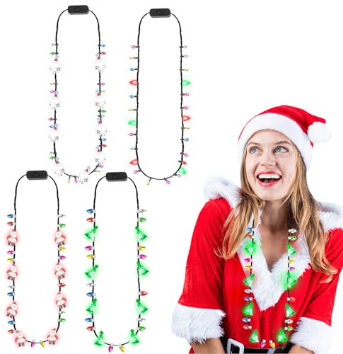 Hifot Lot de 4 colliers de Noël lumières LED pour décoration de Noël
