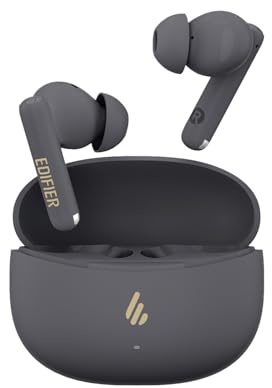 EDIFIER X5 Pro Aktiv brusreducerande hörlurar med AI-förbättrade samtal, transparens, snabbladdning, spelläge, IP55-vattentäthet, trådlösa Bluetooth 5.3-hörlurar - grå