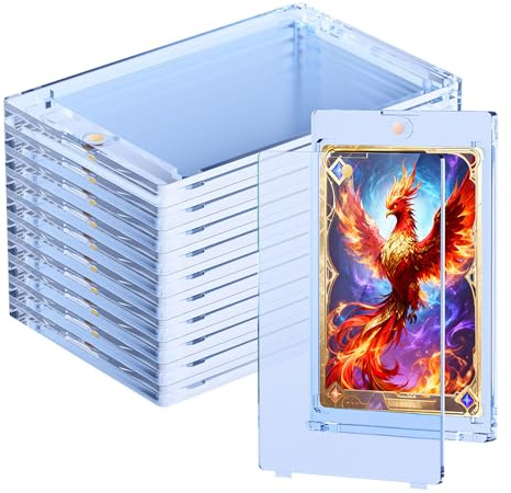 Tolesum 10PCS Magnetic Card Holder 35PT Soporte de Tarjeta UV Protectoras Funda Plástica Dura de Tarjeta Transparentes Cartas Coleccionables Marco para Magic, MTG, Deportes, Béisbol, Fútbol - Blu-ray
