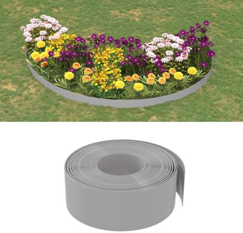 Zäune & Absperrungen, Gartenumrandungen & Einfassungen, Garteneinfassungen, 3 Stück, grau, 10 m, 20 cm, Polyethylen