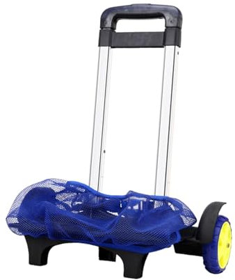 LeeQinersw Foldable Trolley for Schoolbags with Stair Climbing Feature And Removable Handle, Blue