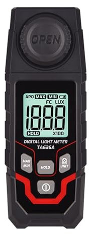 Rilevatore UV TA636A Luxmetro digitale Luxmetro portatile Luxmetro professionale 200000LUX 20000FC Illuminometro Fotometro Misuratore di luce Luxmetro per misurare la luce solare