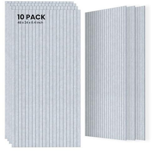 10 Pack Large Acoustic Panels, 47.2 x 23.6x 0.35 Inch Sound Proof Panels for Walls, Premium Noise Dampening Panels, Soundproofing Panels for Media Room,Office and Studio, Light Camel