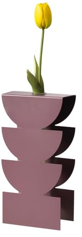 Arti & Mestieri Memphis - Vaso portafiore di Design 100% Made in Italy - in Ferro, 12,5 x 6 x 25h cm (Viola ametista)