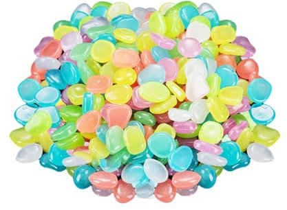 LBJFYHJN 200 pietre luminose, pietre decorative, pietre da giardino con luce o energia solare, adatte per acquari, vasi, vasi, esterni, prato, marciapiedi