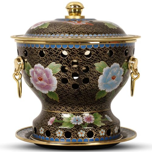 ZGFOZJGC Pentola Cinese in Rame, pentola Cinese Tradizionale in Rame Antica di Pechino, pentola per shabu in Stile mongolo Spesso con Design Diviso per riunioni di Famiglia, Amici, Feste, n