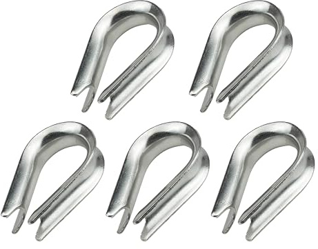 5PCS M10 Stainless Steel Thimbles for 3/8 Dia Wire Rope, Wire Rope Cable Thimbles Rigging
