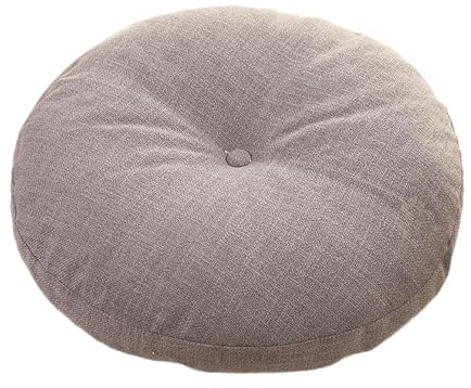 Kuntesetty Cojín Redondo para Meditación Y Descanso de 45 CM, Cojin Funda de algodón Lavable Yoga Zafu para Hogar, Dormitorio, Salón, Gris Claro, Individual
