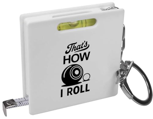 Azeeda 'Thats How I Roll Lawn Bowls' Keyring Tape Measure/Spirit Level Tool (KM00043945)