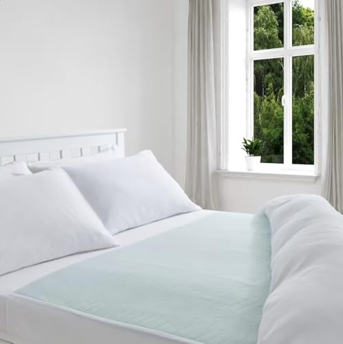 Protezione letto per incontinenza lavabile – 85 x 180 cm – Extra larga per letti matrimoniali – Con ali – Alta assorbenza e antiscivolo – Lavabile fino a 95 °C – Impermeabile – Adatta all’asciugatrice
