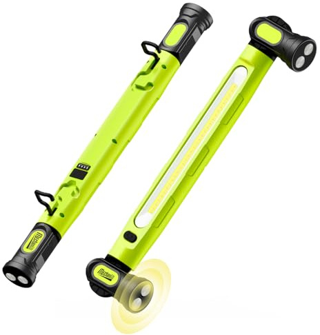 MechaniLite Under Hood Work Light Bar, 3000LM LED Magnetic Light Bar with Hooks, 5200mAh Cordless Rechargeable Hood Light for Mechanic/Car Repairing/Garage-Green