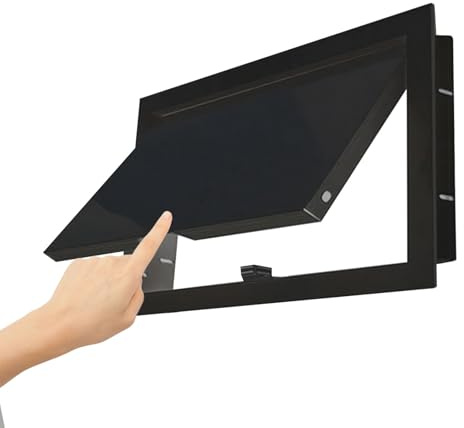 WhamtL Metal Attic Inspection Hatch with Touch Latch, Wall Access Panel for Hidden Plumbing Cables Wiring, Rectangular Drywall Service Door Cover(Black,300x150mm(12x6in))