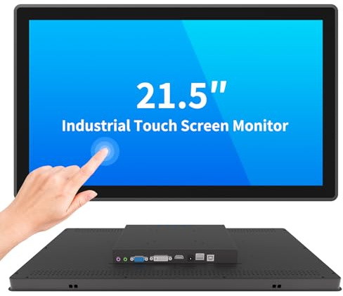 LMENGER 21.5 Inch Industrial Touch Screen Monitor, 10 Points Touch, Ratio 16:9 Capacitive PCAP Display, 1920 x 1080R, Active Matrix TFT LCD, LED Backlight, VGA, DVI, HD-MI Ports