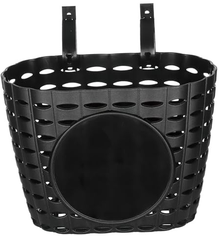 UKCOCO Cesta De Plástico para Bicicleta Infantil Negra, Desmontable y Resistente Al Agua, Cesta De Almacenamiento para Manillar Delantero, Adecuado para Paseos Tranquilos En Bicicleta