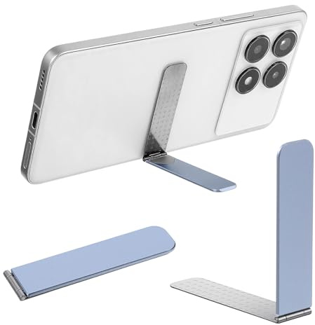 TIESOME Ultradünner Handy-Halter,Faltbarer Mini-Telefon-Kickstand Tragbarer | Telefonständer Einstellbarer Winkel für Telefon und Handytasche Universalmodell (Blau)