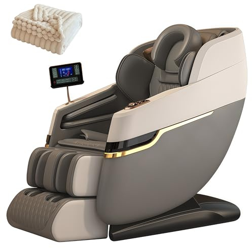 Helkroppsmassagestol Med Uppvärmning Och Bluetooth-funktion 4D-rullmassage Med SL-track-lutbar Soffa