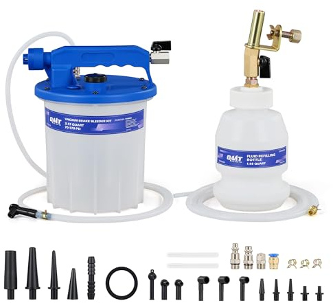 3L Vacuum Brake Bleeder Kit, Pneumatic Brake Fluid Bleeder Kit with 3.2 qt Brake Fluid Extractor 1L Refilling Bottle 20 Adapters, One Person Brake Bleed Fluid Pump Brake Bleeding Tool