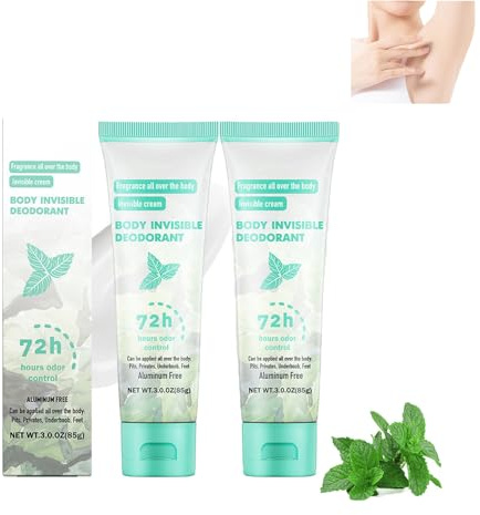 Antitranspirant Gel Starkes Schwitzen, Anti Schweiß Body Deodorant Cream 72 Hours, Schutz gegen starkes Schwitzen & Geruch, Antitranspirant für Gesicht, Hände & Füße (Minze)