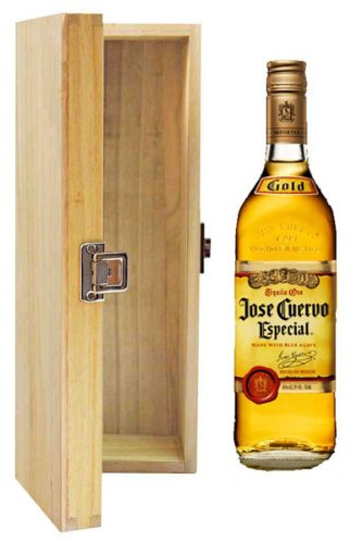 Jose Cuervo Especial Tequila Reposado in Hinged Wooden Gift Box
