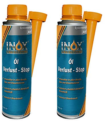INOX® Öl Verlust Stop Additiv, 2 x 250 ml - Öl-Zusatz verhindert Ölleck im Motor, für alle KFZ Motoren