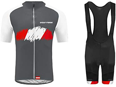 UGLY FROG T-Shirt Fahrrad Trikots Fahrradbekleidung Set Kurzarm Herrentrikot Radhose Radtrikots für Herren Schnelltrocknend Atmungsaktiv mit Sitzpolster