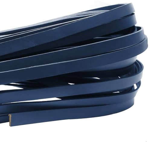 esnado Lederband Flach 10 mm x 2 mm. Blau - 5 Meter