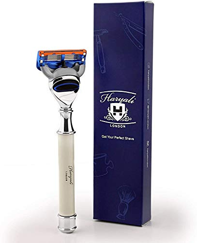 Superior Selection Haryali London 5 Edge Cartridge Rasiermesser in Elfenbeinfarbe | Perfekt für Anfänger und Langzeit-Enthusiasten - Gent's Rasur Essentials