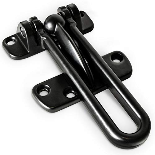 Jack N’ Drill Swing Bar Door Lock Durable Door Guard for Back & Front Doors, Childproof Door Security Made from Reinforced Diecast Metal for Home Security (Black, 2 Pack)