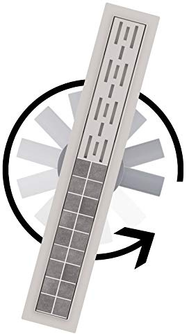 Aica Caniveau de Douche Italienne Acier Inoxydable Siphon Sol Réglable D'évacuation le Modèle Linéaire + 2 en 1 + 360° à Carreler Drain de Douche Rectangulaire Extra Plat Argent (60cm)