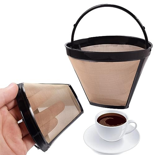 Lot de 2 filtres à café coniques réutilisables n°4 pour cafetières, machines et machines à café Cuisinart