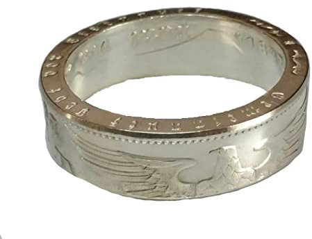 Münzring 5 Reichsmark Adler 1936-39 Silber 900er Größe 52 bis 71 Ring poliert