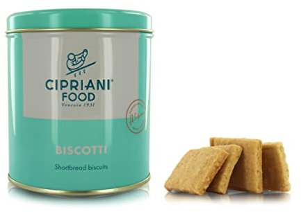 Cipriani Biscotti Frollini Harry's Bar, Biscotti al Burro Originali del Famoso Bar di Venezia, Biscotti di Pasta Frolla Fatti a Mano in Scatola Regalo di Latta, 200 Grammi