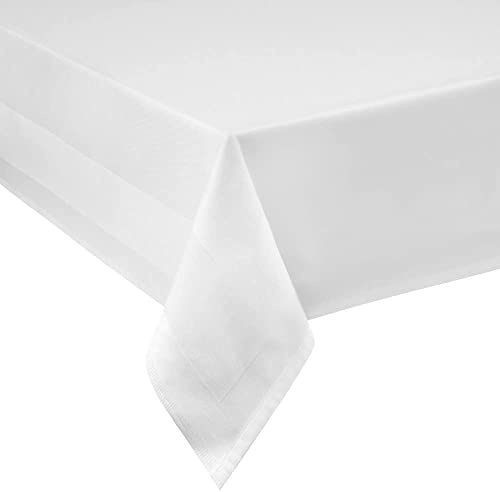 texpot Tischdecke 140 x 190 cm Baumwolle Tafeltuch Tischtuch glänzend weiß