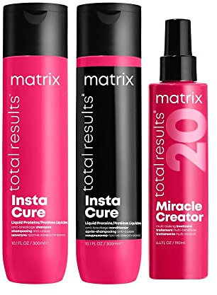 Matrix | KIT InstaCure Shampoo 300ML + Balsamo 300ML + Trattamento Miracle Creator Total Results 190ML per Capelli Secchi e Danneggiati