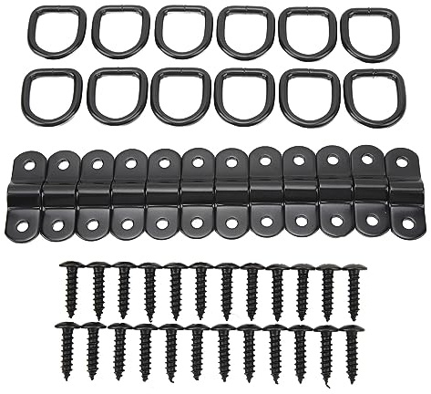 Ancres D'arrimage, 12 Anneaux D'arrimage en D pour Montage en Surface, Anneau D'arrimage en Métal Robuste pour Remorques, Camions, Camping-cars, Camping-cars, ATV, SUV, Bateaux
