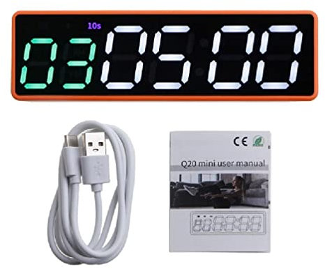 Minuteur de gym portable avec minuteur d'intervalle et de remise en forme, compte à rebours/up/chronomètre, magnétique et rechargeable par USB, 4 types de minuterie