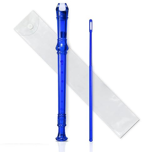 Flerfärgad 8 Hål Lång Flöjtinstrument För Musikalisk Sopran Plastblockflöjt Populär nybörjare sopran blockflöjt (Color : Blue)