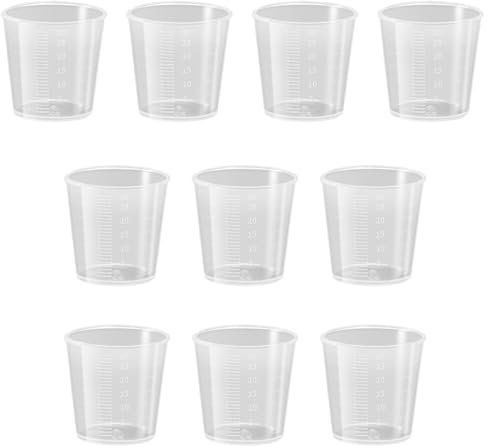 10er-Pack 30-ml-Kunststoff-Flüssigkeitsmessbecher, transparenter Messbecher, Labor-Messzylinder, Milchmessbecher, Messwerkzeug für die Küche