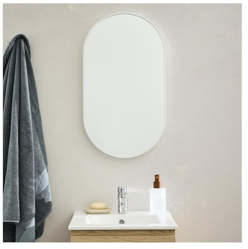 Miroir Ovale 40 x 70 cm Pepper Blanc