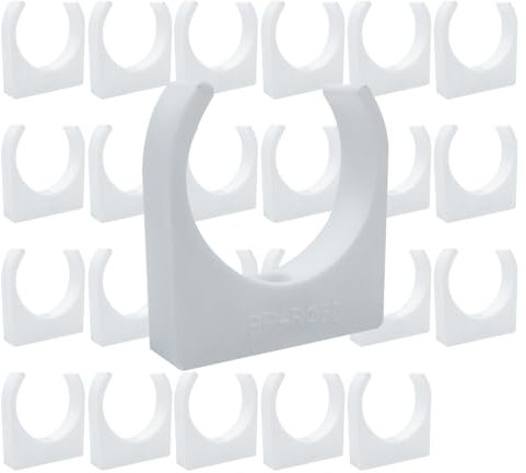 HLIWS 24 Stück Rohrschelle,Klemmschelle,Plastik Befestigungsschelle,Einsteck-Rohrschelle,für Pool,Teich,Schrauben nicht enthalten(Innendurchmesser 50mm)