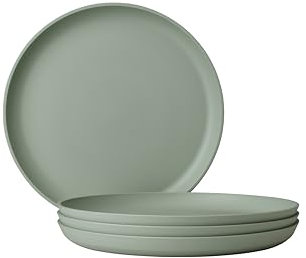 Mepal - Assiette petit déjeuner 4 pièces Silueta - Lavable au lave-vaisselle et résistant au micro-ondes - Assiettes en plastique - Assiettes plates - Vaisselle - 23 cm - Nordic sage